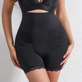 Faja reductora negra de talle alto con encaje sin costuras y bandas de compresión - S / Negro