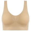 Soutien-gorge de sport nude sans couture avec larges bretelles et tissu respirant - Chair