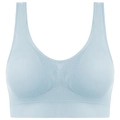 Soutien-gorge de sport bleu clair sans couture avec bretelles larges et maille respirante - Bleu clair