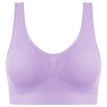 Soutien-gorge de sport violet clair sans couture avec bretelles larges et texture - Mauve Clair