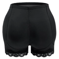 Faja reductora de talle alto con relleno para glúteos y encaje para control de abdomen - S / Negro