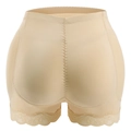 Faja reductora de talle alto con relleno en color beige y detalles de encaje - S / Color Piel