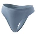 Women's low rise cotton thong in dusty blue featuring a wide seamless elastic waistband - S / Blue