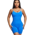 Body de yoga acanalado azul real sin costuras con tirantes finos para mujer - M / Azul Brillante