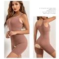 Women's full body shapewear bodysuit in tan with tummy control and butt lifting design - XS/S / Coffee