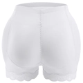 Faja reductora blanca de talle alto con relleno y encaje para realzar glúteos - 3XL / Blanco