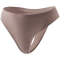Seamless thong in dusty rose with wide waistband and cotton crotch for women - S / Dusty Pink