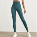 Nahtlose Fitness-Leggings in Dunkel-Teal mit hoher Taille und Bauchweg-Effekt für Damen - S/M:90-125 Jin / Grün