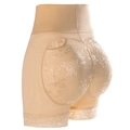 Faja reductora de talle alto en color beige con encaje floral y efecto levanta glúteos - S / Color Piel