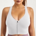 Soutien-gorge de sport blanc à séchage rapide avec fermeture éclair frontale femme - S / Hauts / Blanc
