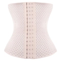 Corsetto stringivita rosa in tessuto a rete traspirante con chiusura a tre ganci - S / Bianco Sporco