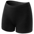 Plus size black seamless high waist safety shorts for women with elastic band - Black
