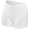 Seamless white high-elastic safety shorts for women with breathable knit texture - White