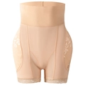 Faja reductora de cintura alta color nude con encaje floral y control de abdomen - S / Color Piel