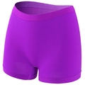 Purple seamless plus-size boyshorts safety underwear with elastic waistband - Grape Purple
