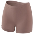 Seamless high waist safety shorts in dusty pink featuring vertical ribbed texture fabric - Dust Rose