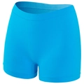 Plus size high-waist seamless safety shorts in bright blue stretch knit fabric - Lake Blue