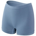 Seamless plus size safety shorts in elegant Morandi blue with wide elastic waistband - Blue