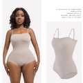 Beiger figurformender Body mit verstellbaren Trägern und Bauch-weg-Effekt für Damen - S / Hautfarben