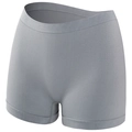 Light grey plus size safety shorts with wide elastic waistband and soft seamless fabric - Gray