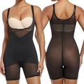 Plus Size Body Shaper in Schwarz mit Bauchweg-Effekt und atmungsaktivem Mesh-Einsatz - S / Schwarz