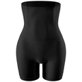 Women's black high-waisted seamless tummy control shapewear with targeted pressure zones - XS/S / Black