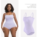 Lavender one-piece seamless shapewear bodysuit with adjustable straps for tummy control - S / Light Purple