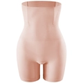 High-waisted tummy control shaping shorts in nude pink with seamless compression fabric - XS/S / Light Pink