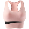 Reggiseno sportivo rosa con dorso a vogatore e striscia grafica nera per donna - M / Rosa