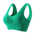 Soutien-gorge de sport vert sans couture avec larges bretelles et bande élastique - S / Hauts / Sans Coussinets / Vert Émeraude