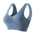 Soutien-gorge de sport bleu ardoise sans couture avec larges bretelles pour fitness - S / Haut (626) / Sans Coussinets / Bleu