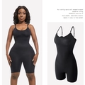 Black high-elasticity bodysuit with adjustable straps for tummy control and body shaping - S / Black