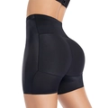 Faja reductora de talle alto sin costuras con efecto push-up y tejido de malla transpirable - S / Negro
