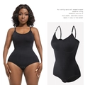 Body modellante nero da donna con spalline regolabili e controllo della pancia a compressione - S / Nero