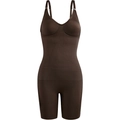 Body modellante marrone scuro senza cuciture con spalline sottili e controllo addome - S/M / caffè