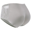 Light grey high waist butt lifting shaper with lace lace details and breathable mesh - M / Gray