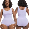Body modellante viola chiaro senza maniche con compressione addominale e coste elastiche - XS/S / Viola Chiaro