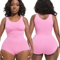 Pink seamless high-elasticity shapewear bodysuit for tummy control and butt lifting - Pink