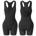 Body da yoga nero senza maniche con dorso a vogatore per palestra e allenamento fitness - S / Nero