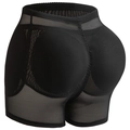Faja reductora de malla con almohadillas de cadera y efecto levanta glúteos en negro - S / Negro