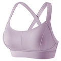 Soutien-gorge de sport lavande élastique avec dos croisé et larges bretelles - Mauve Clair