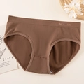 Bragas sin costuras marrón chocolate de talle bajo con cintura elástica y tejido transpirable - S / café