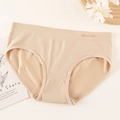 Beige seamless low-rise briefs for women featuring a high-elastic comfort waistband - S / Nude