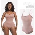 Body modellante rosa cipria da donna con spalline regolabili e chiusura a scatto - Pasta Di Fagioli Rossi A Forma Di Triangolo / S