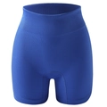 Nahtlose gerippte Sport-Shorts mit hohem Bund in Kleinblau für Fitness und Yoga - Blau (AB05)
