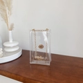 Borsa a tracolla trasparente in PVC con catena dorata e stampa Summer alla moda - Trasparente