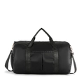 Black nylon sports fitness bag with dual handles and long shoulder strap for travel - Black