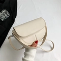 Bolso bandolera retro de media luna en cuero PU mate blanco crema para mujer - Blanco Roto