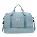 Bolsa de viaje acolchada azul claro de gran capacidad con compartimento para zapatos - Azul