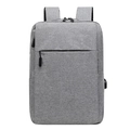 Mochila para portátil en gris claro con puerto USB y diseño moderno para oficina - Gris